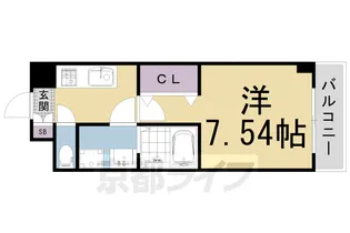 CREA二条城北【1階】の間取り