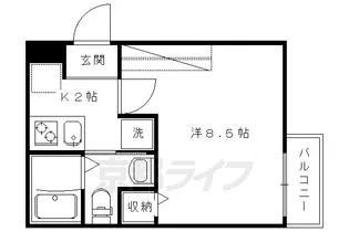 サントス竪社【202号室】の間取り