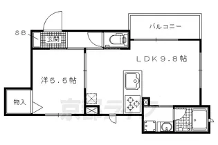 クレドール北山【201号室】の間取り