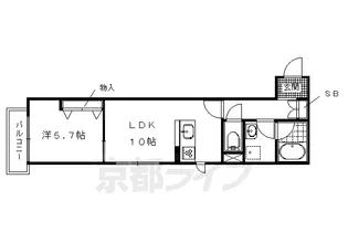 シャーメゾン御所西【202号室】の間取り