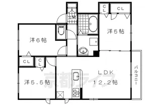 シャーメゾン北山【202号室】の間取り