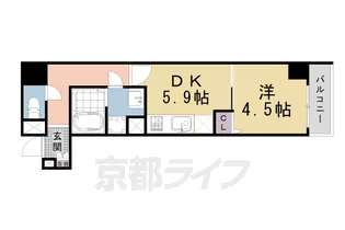 ベラジオ京都西大路Ⅱ【6階】の間取り