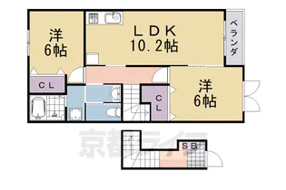 クレセント【202号室】の間取り
