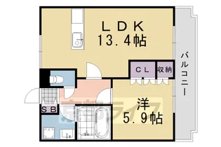 PAULOWNIAⅡ【201号室】の間取り