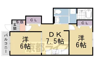 ウエストヒル・ウィズ【1階】の間取り