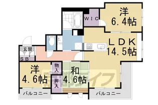 オレア北山【401号室】の間取り