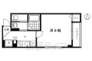ボンジュール東山【205号室】の間取り