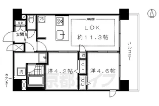 プレサンス THE KYOTO 華苑【6階】の間取り