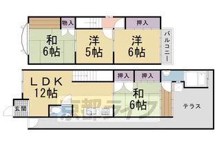 京都府京都市左京区松ケ崎芝本町【一戸建】の間取り