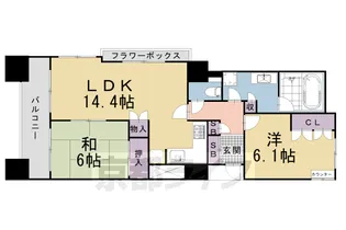 ルネス・ピース四条烏丸【907号室】の間取り