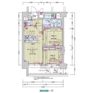 プレサンス野江内代ペルティエ【13階】の間取り