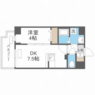 MELDIA CREST TAPP 新大阪 WEST【4階】の間取り