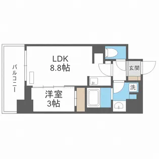 アーバネックス新町Ⅱ【11階】の間取り
