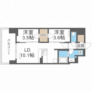 アーバネックス新町Ⅱ【4階】の間取り