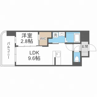 セレニテ難波グランデシュッド【313号室】の間取り