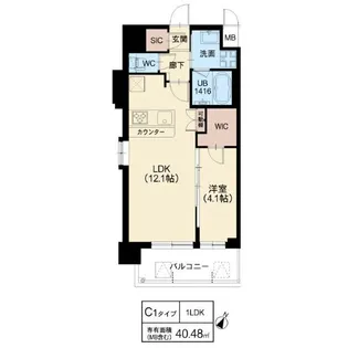 スプランディッド弁天町【6階】の間取り