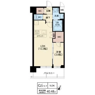 スプランディッド弁天町【7階】の間取り