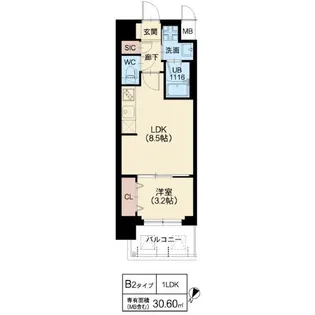 スプランディッド弁天町【2階】の間取り
