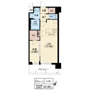スプランディッド弁天町【7階】の間取り