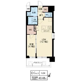 スプランディッド弁天町【7階】の間取り