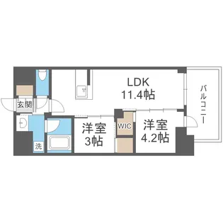 セレニテフラン梅田【9階】の間取り