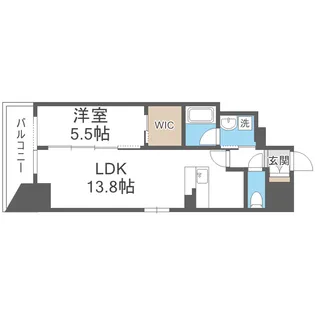 レジュールアッシュ谷町四丁目グランクラス【202号室】の間取り