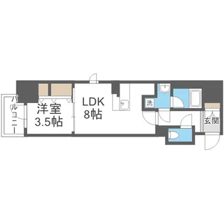 レジュールアッシュ谷町四丁目グランクラス【401号室】の間取り