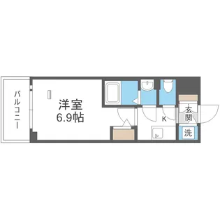 エスリード難波ザ・ブライト【1104号室】の間取り