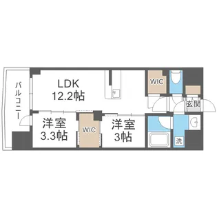 セレニテフラン難波【3階】の間取り