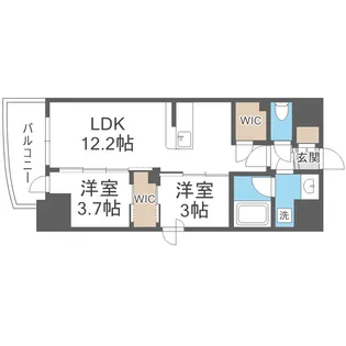 セレニテフラン難波【2階】の間取り