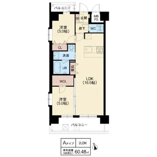 スプランディッド難波WESTⅢ【2階】の間取り