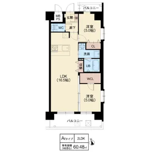 スプランディッド難波WESTⅢ【6階】の間取り