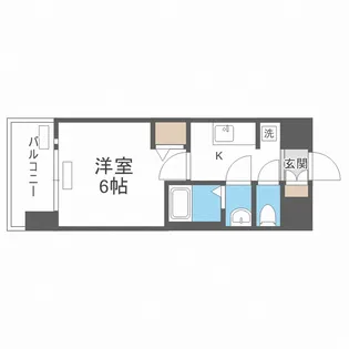 プレサンス四天王寺前夕陽ヶ丘 凛宮【6階】の間取り