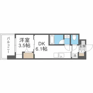 Dimora難波【9階】の間取り