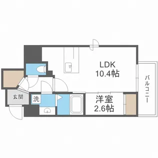 AFFLUENCE難波EAST【4階】の間取り