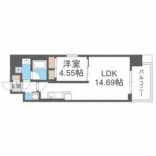 レオングラン本町橋【1305号室】の間取り