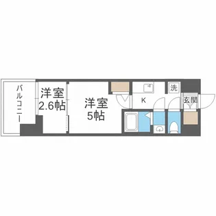 セレニテ難波グランデノール【15階】の間取り