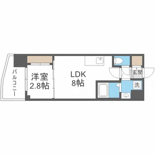 セレニテ難波グランデノール【8階】の間取り