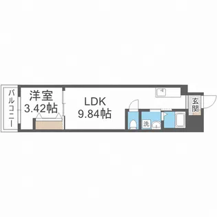 URBAN PARK難波南【602号室】の間取り