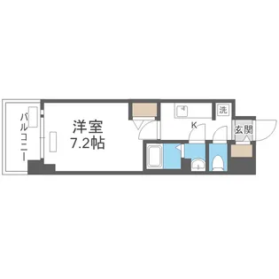 プレサンス大国町ラヴェニール【6階】の間取り