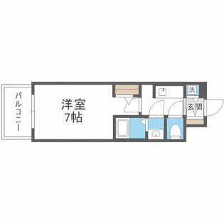 S-RESIDENCEドーム前千代崎【7階】の間取り