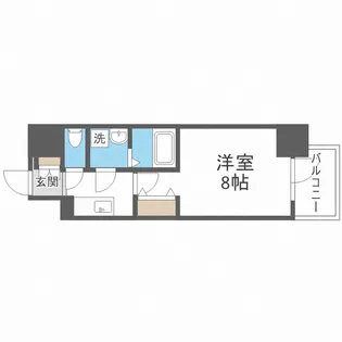 MELDIA CREST TAPP NAMBA-WEST【11階】の間取り