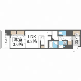 アーバネックス同心Ⅱ【3階】の間取り