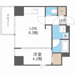 シーズンフラッツ大手前【6階】の間取り