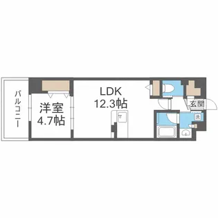 Dimus北浜【4階】の間取り
