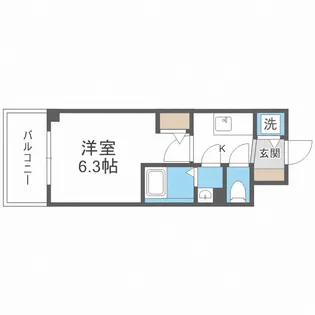 エスリードレジデンス大阪ウエストコート【7階】の間取り