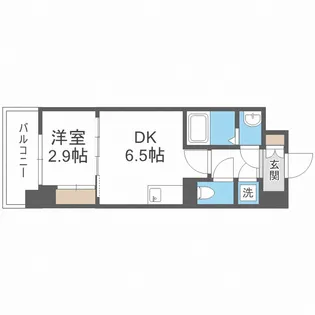 アドバンス難波ラシュレ【5階】の間取り