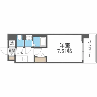 フォーリアライズ難波南レーヴ【7階】の間取り