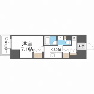 プレール ドゥーク堺筋本町Q【7階】の間取り