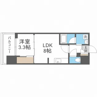 シーズンフラッツ阿波座【7階】の間取り